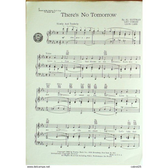Martin Tony Theres No Tomorrow 1949