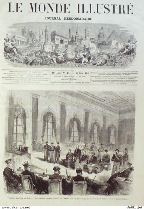 Le Monde illustré 1866 n°481 Brest (29) Italie Mantoue Crémone Suède Stockolm