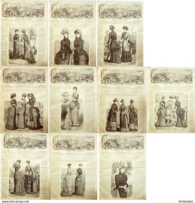 Mode illustree  1883 Lot de 10 journaux