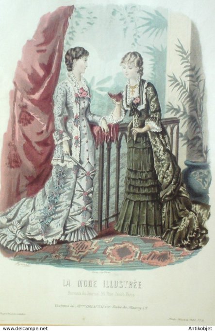 Gravure Mode illustree 1880 # 10 (Old Fashion plate)