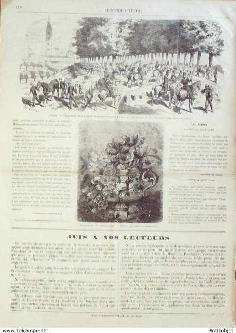 Le Monde illustré 1866 n°481 Brest (29) Italie Mantoue Crémone Suède Stockolm