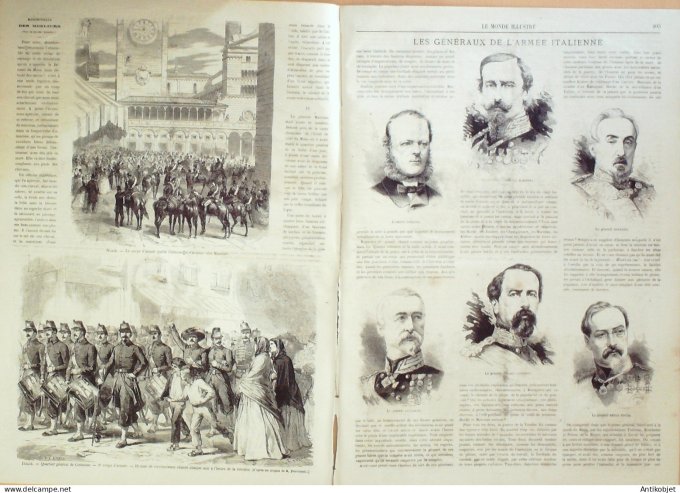 Le Monde illustré 1866 n°481 Brest (29) Italie Mantoue Crémone Suède Stockolm