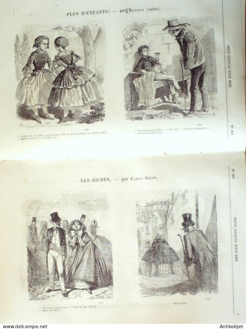 Petit journal pour Rire 1859 # 201 Vieux lions Gripp