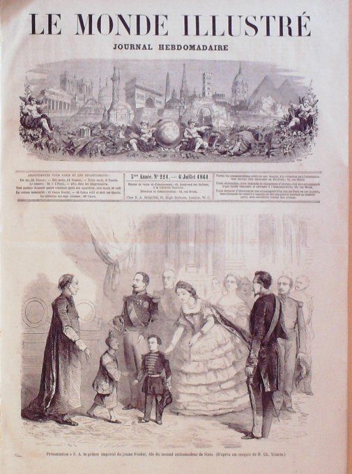 Le Monde illustré 1861 n°221 Siam Foskai Abdul Medjid Mahmoud II