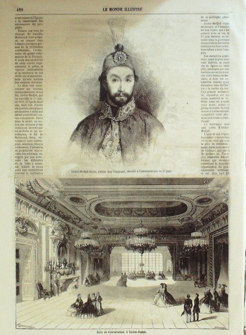 Le Monde illustré 1861 n°221 Siam Foskai Abdul Medjid Mahmoud II