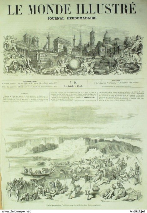 Le Monde illustré 1857 n° 28 Chine Macao Inde Haiderabad Lude (72) Inde Haiderabad