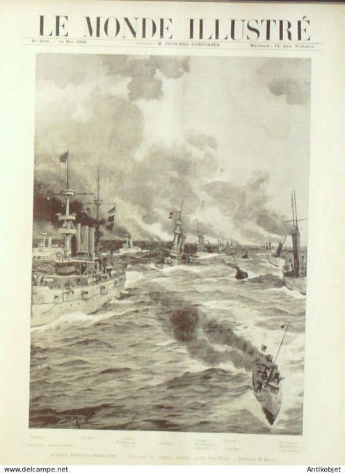 Le Monde illustré 1898 n°2146 Floride Key-West fort Taylor Madrid slie Weeckly