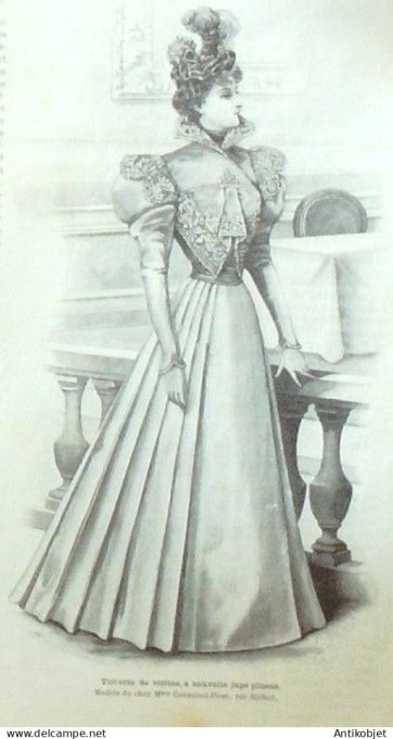 La Mode illustrée journal 1897 n° 07 Toilette de visite jupe plissée