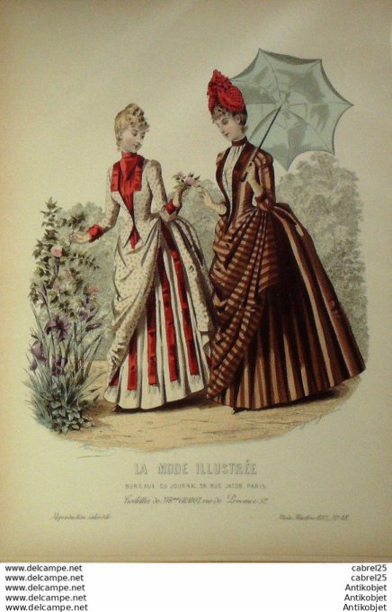 Gravure de mode La Mode illustrée 1887 n°18 (Maison Gradoz)