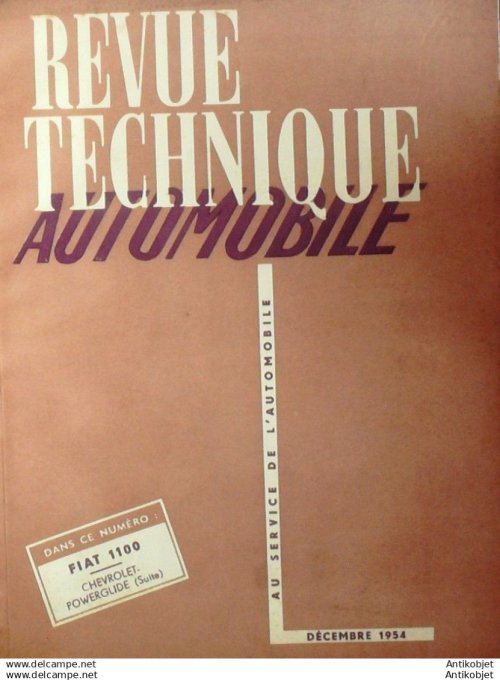 R.T Automobile Fiat 1100 Chevrolet Powerglide Ferlec Borgward 104 # 1954