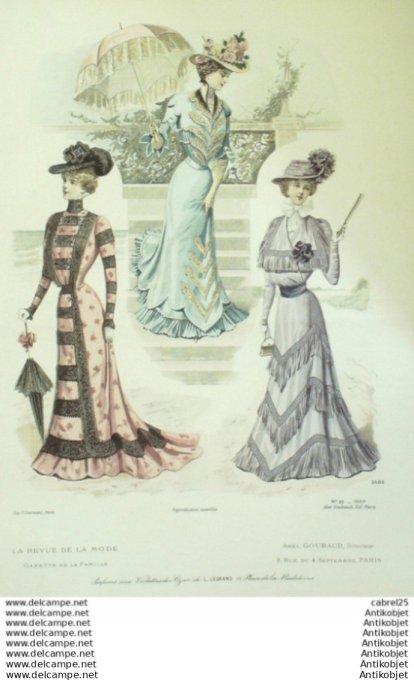 Gravure Mode La Gazette 1899 # 27 (Old Fashion plate)