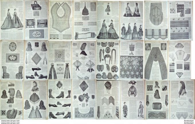 Mode illustree 1864 Lot de 10 journaux