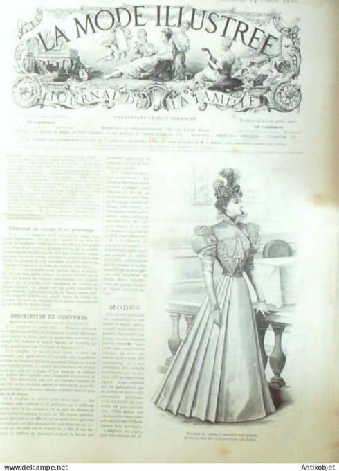 La Mode illustrée journal 1897 n° 07 Toilette de visite jupe plissée