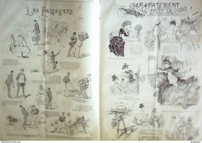 Le Journal Amusant 1884 # 1453 Carapatement sur toute la ligne par Mars