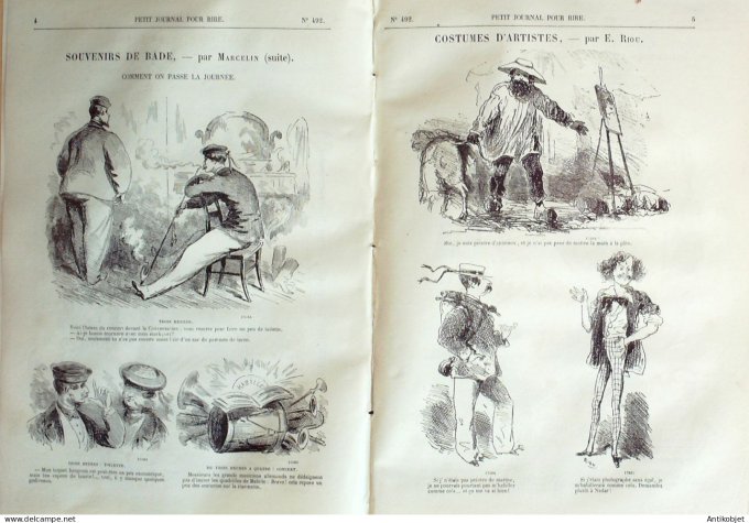 Petit journal pour Rire 1864 # 492 Costumes d'Artistes Riou