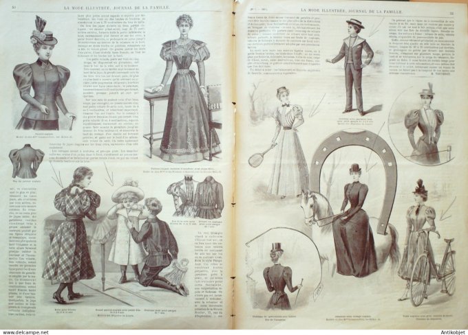 La Mode illustrée journal 1897 n° 07 Toilette de visite jupe plissée