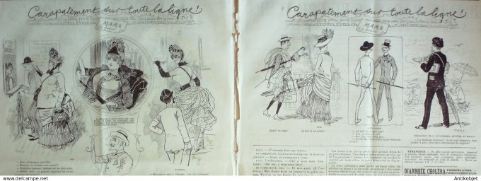 Le Journal Amusant 1884 # 1453 Carapatement sur toute la ligne par Mars