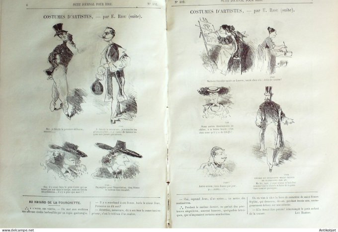 Petit journal pour Rire 1864 # 492 Costumes d'Artistes Riou