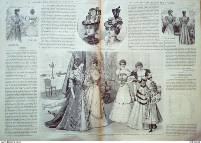 La Mode illustrée journal 1897 n° 07 Toilette de visite jupe plissée