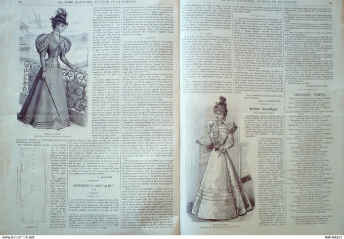 La Mode illustrée journal 1897 n° 07 Toilette de visite jupe plissée