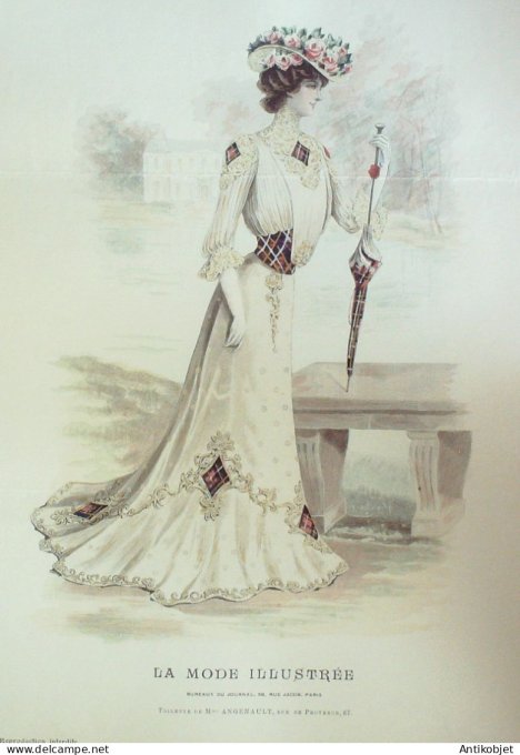 Gravure Mode illustree 1901 # 25 (Old Fashion plate) RARE