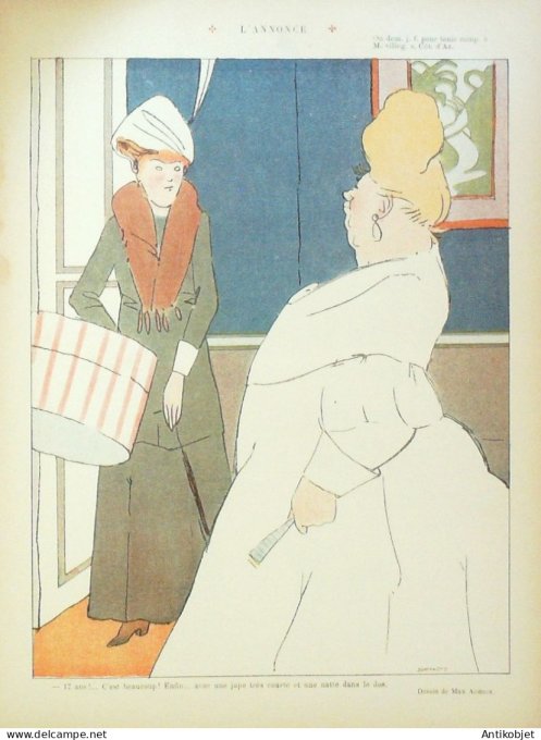Le Rire 1911-12- 9 # 462 Journal humoristique Ed.Originale Dernier whisky