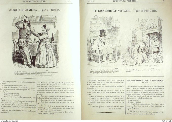 Petit journal pour Rire 1868 #  152 Le Dimanche au village Leonce Petit
