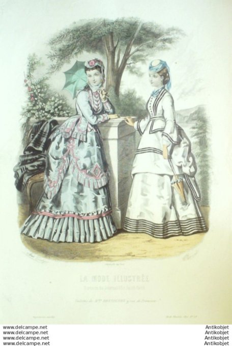 Gravure Mode illustree 1870 # 29  (Old Fashion plate)