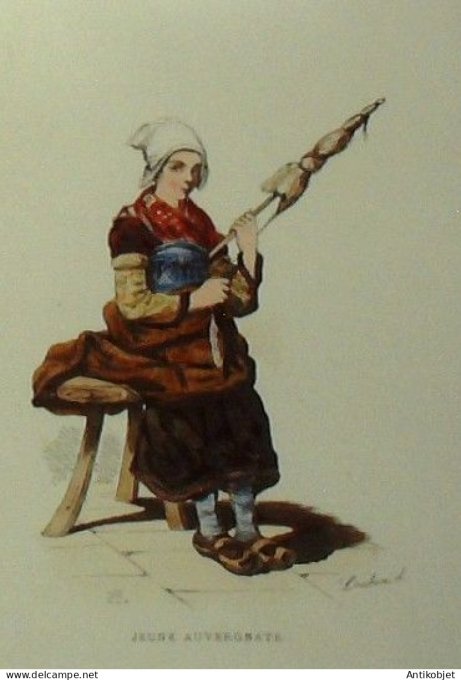 Auvergne-Rhône-Alpes (15) Villageoise signé Loubon XIXème