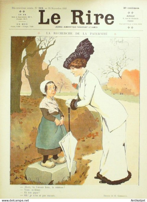 Le Rire 1912-11-23 # 512 Journal humoristique Ed.Originale La Paternite