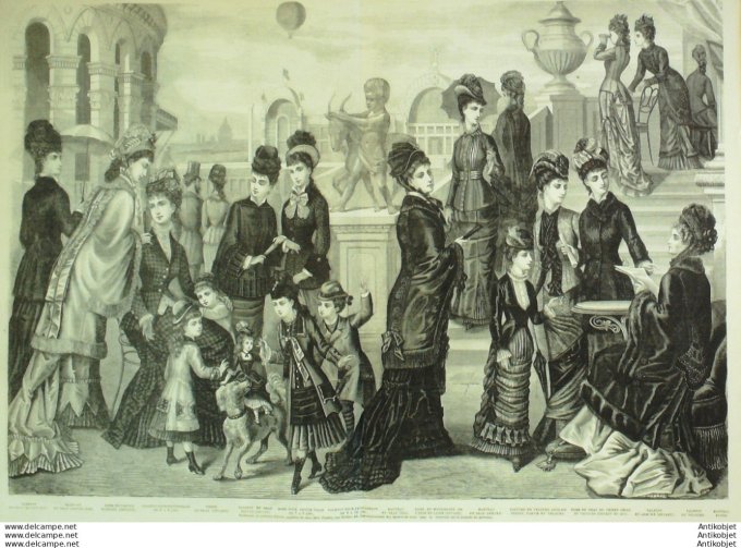 Gravure de mode La Mode illustrée (Maison Fladry)