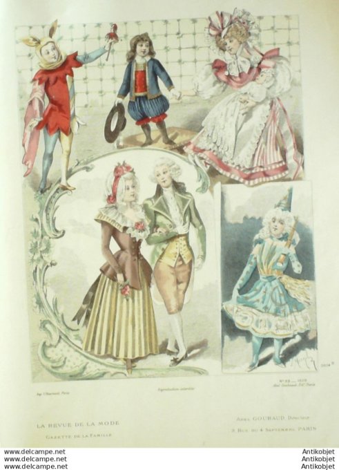 Gravure Mode La Gazette 1899 # 53 (Old Fashion plate)