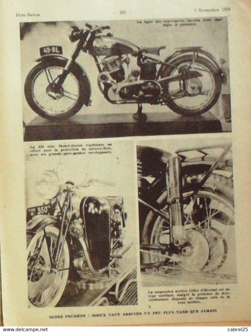 Moto Revue 1948 n° 930 Vélomoteur Motobécane 125cmc Monet Goyon 350cmc