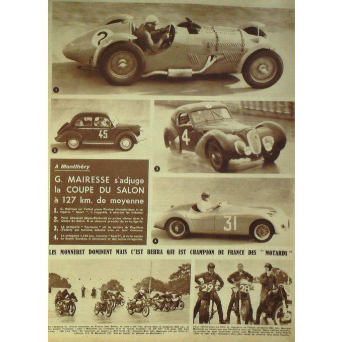Miroir Sprint 1950 #  226 9 Oct Perrot Tresarrieu Marello Strom Arnold Monneret Mair