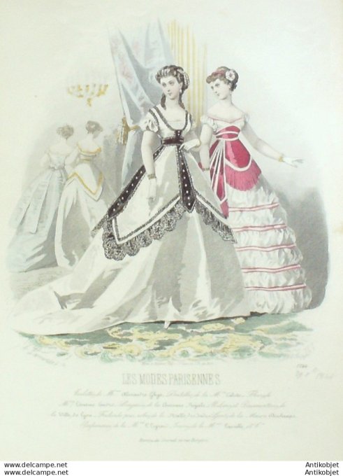 Gravure La Mode illustrée 1880 n° 3 (maison Coussinet)
