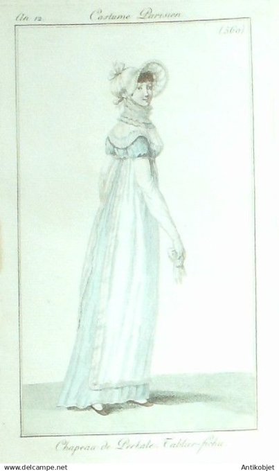 Costume Parisien 1804 an 12 # 560 (eau forte) Tablier Fichu