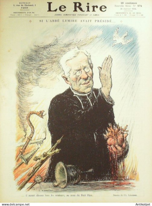 Le Rire 1914-01-31 # 574 Journal humoristique Ed.Originale Si l'Abbé presidait