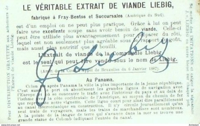 Chromo Liebig Sang  833 Au Panama IV (1905)