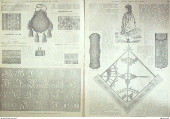 La Mode illustrée journal + gravure associée 1869 # 35