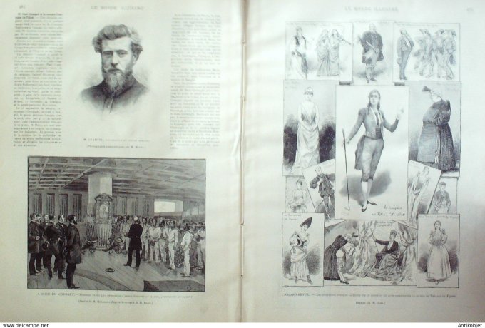 Le Monde illustré 1891 n°1786 Suisse Moenchenstein Havre (76) paquebot Touraine Moscou