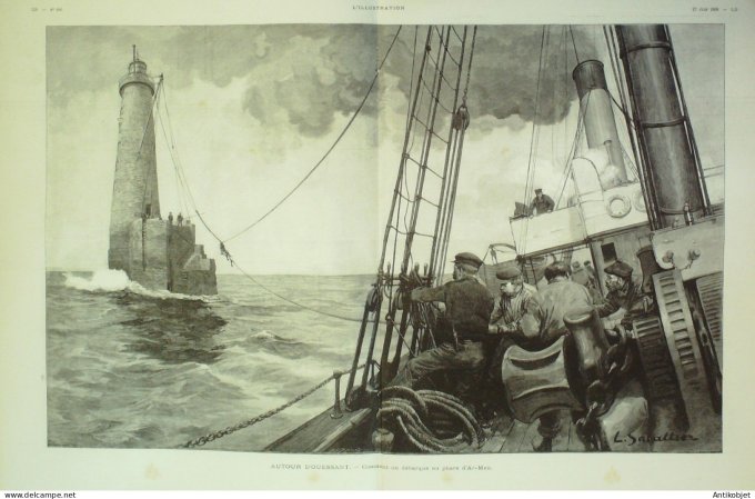 L'illustration 1896 n°2783 Siam Chakrabongse  Ben Vibhandu  Egypte CaiAzhar Ouessant (29) phare Ar-M