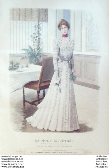 Gravure Mode illustree 1898 # 44 (Old Fashion plate) rare