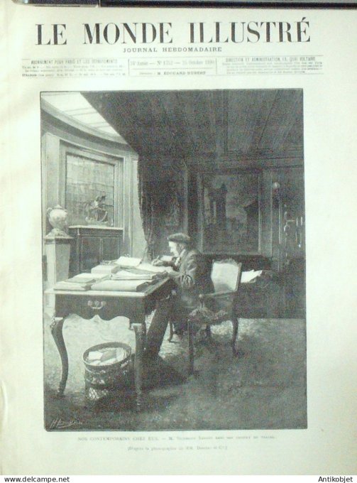 Le Monde illustré 1890 n°1752 Victorien Sardou Chatellerault (86) Italie Sienne Saxe Halle