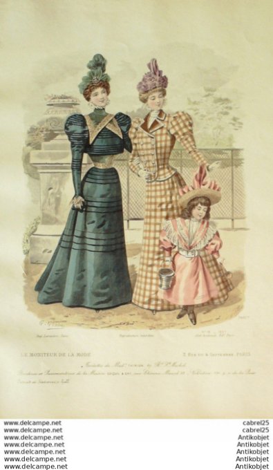 Gravure Mode Le Moniteur 1897 # 18 (Old Fashion plate)