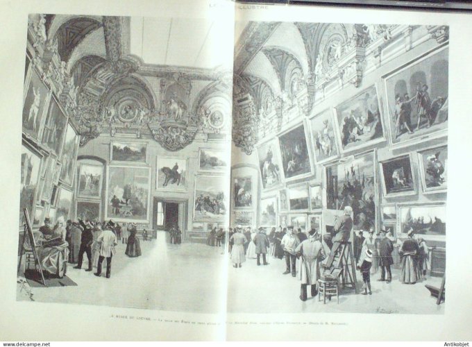 Le Monde illustré 1890 n°1752 Victorien Sardou Chatellerault (86) Italie Sienne Saxe Halle