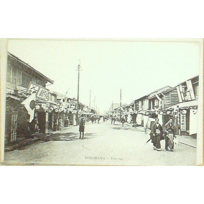 Cpa Japon Yokohama Commerces 1908