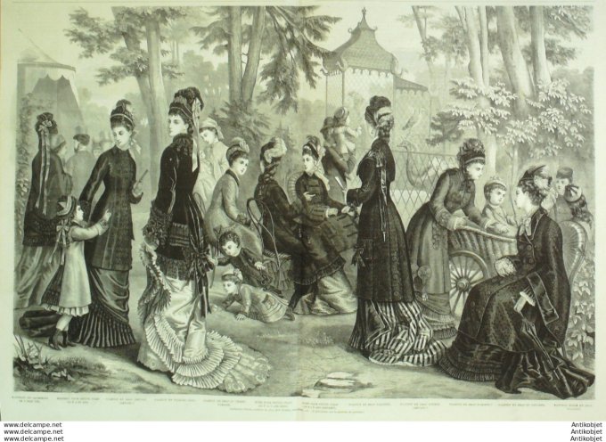 Gravure de mode La Mode illustrée (Maison Fladry) Pardessus hiver