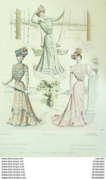 Gravure Mode La Gazette 1899 # 23 (Old Fashion plate)