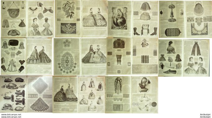 Mode illustree 1865 Lot de 11 journaux