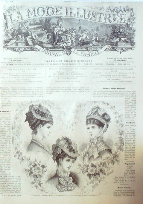 Journal Mode illustrée 1879 # 22 Chapeaux de campagne